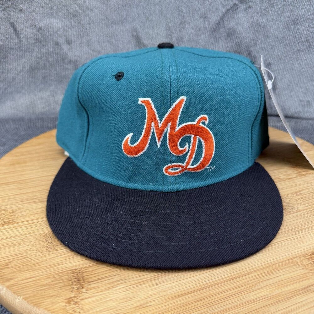 Miami Dolphins Vtg Hat Cap Fitted Men 7 1/2 Green NFL USA Wool New Era 90s